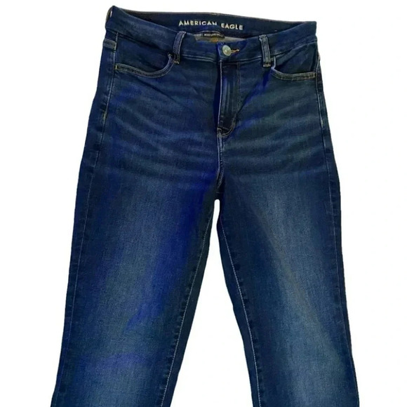 American Eagle next level stretch 8L curvy hi-rise jeggings dark blue‎ jeans - Picture 3 of 5